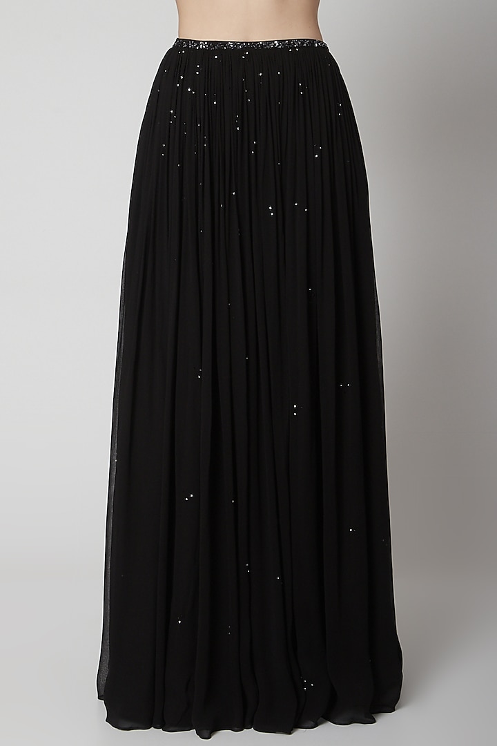 Black Hand Embroidered Lehenga Set by Pooja Peshoria at Pernia's Pop Up Shop