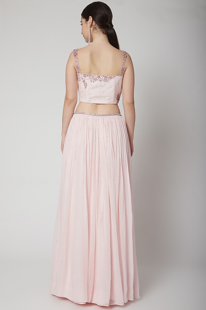 Blush Pink Hand Embroidered Wedding Lehenga Set by Pooja Peshoria at Pernia's Pop Up Shop