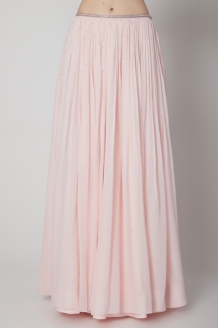 Blush Pink Hand Embroidered Wedding Lehenga Set by Pooja Peshoria at Pernia's Pop Up Shop
