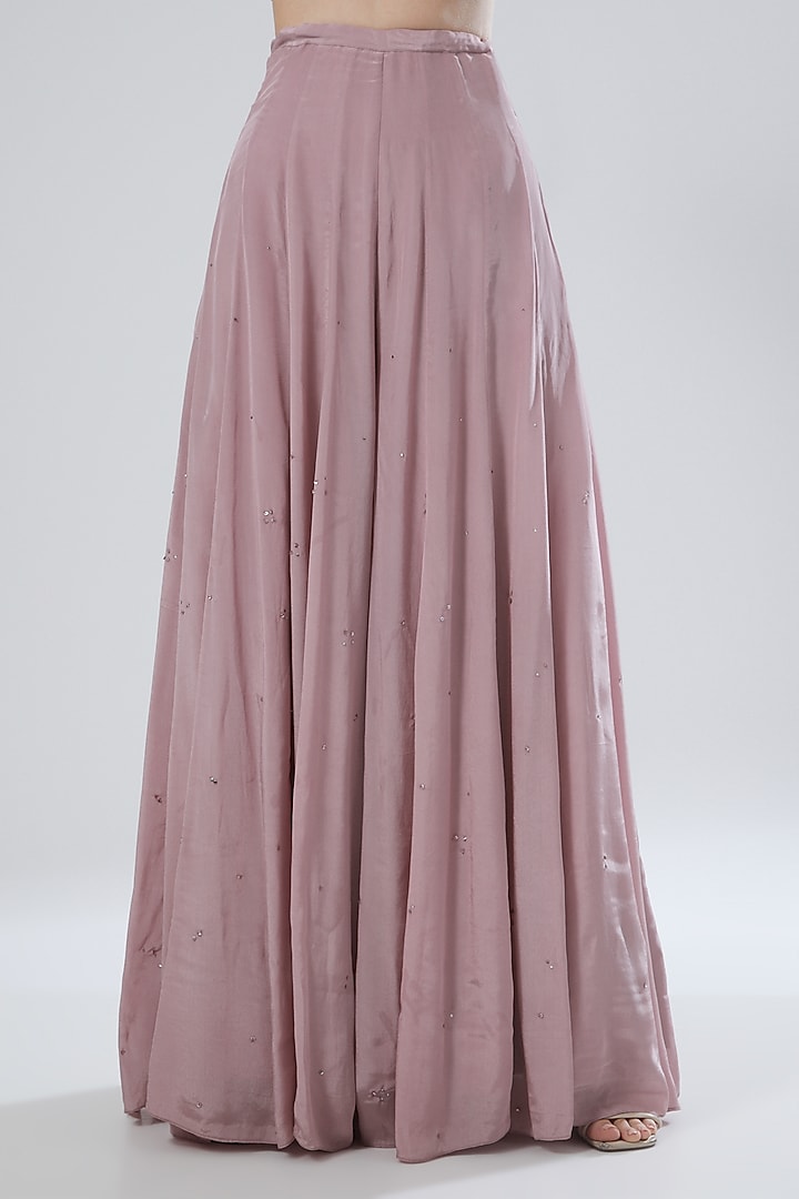 Mauve Crepe Bridal Sharara Set by Pooja Peshoria at Pernia's Pop Up Shop
