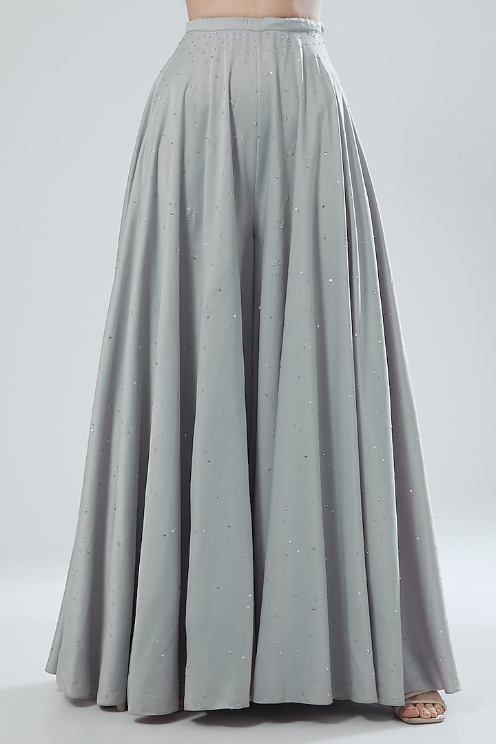 Grey Embellished Bridal Sharara Set by Pooja Peshoria at Pernia's Pop Up Shop