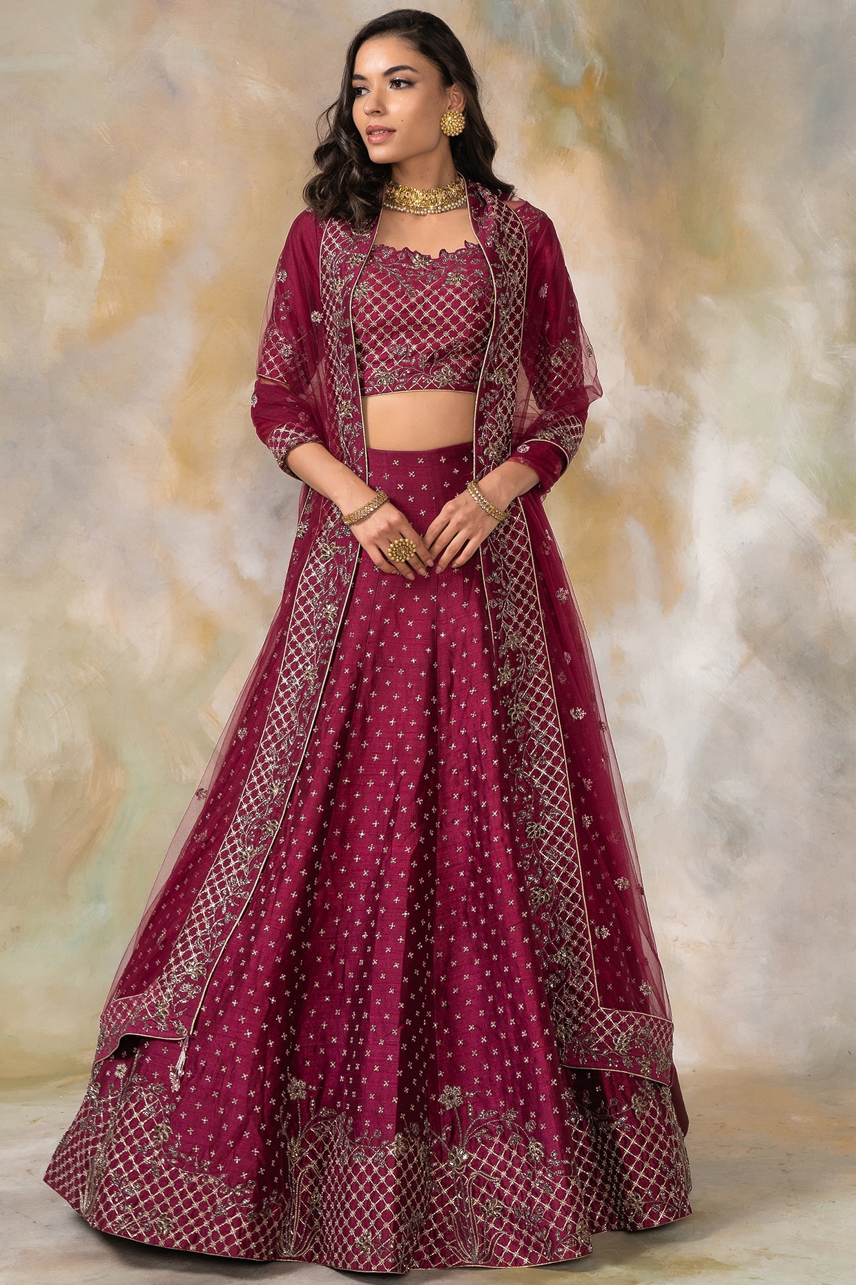 Buy Deergold Fashion Women Self Design Semi Stitched Lehenga Choli(Wine)  Online at Best Prices in India - JioMart.