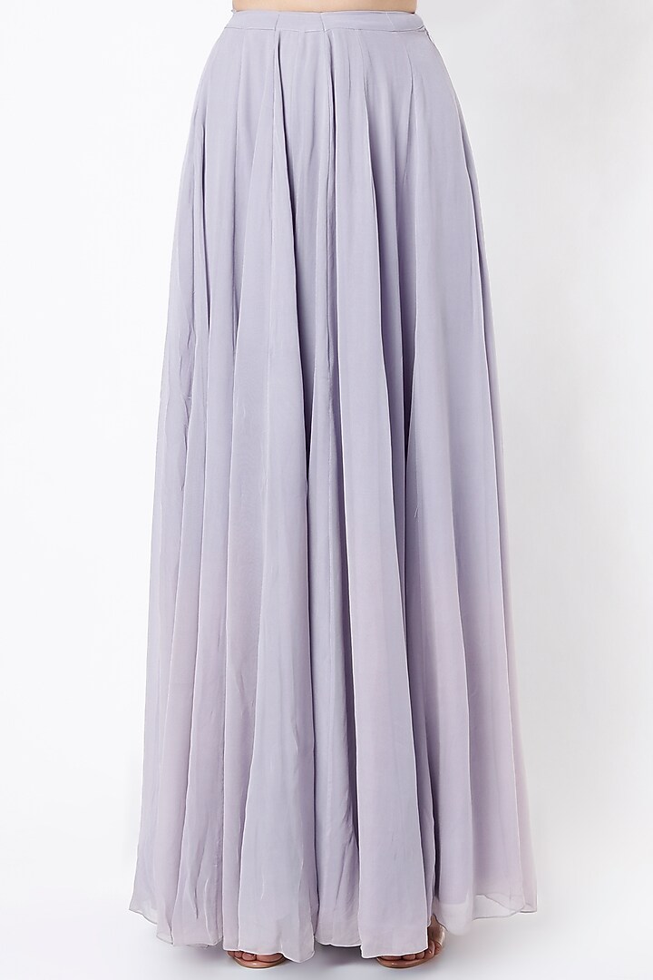 Lavender Grey Embroidered Bridal Sharara Set by Pooja Peshoria at Pernia's Pop Up Shop