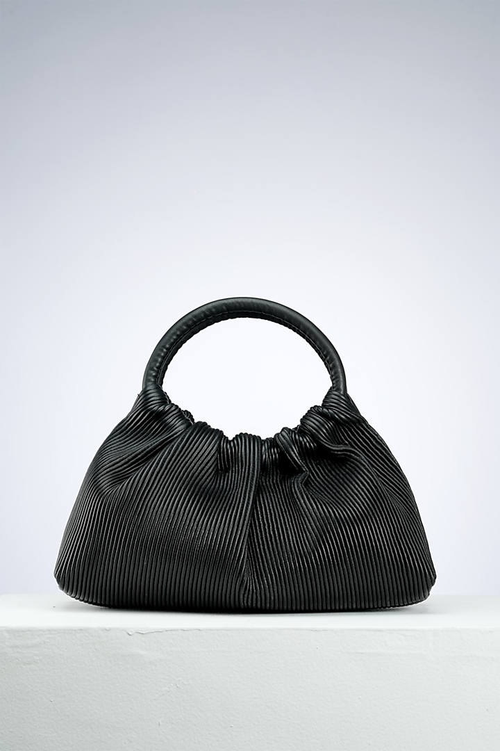 Black Genuine Leather Handbag by PERONA Accessories at Pernia's Pop Up Shop