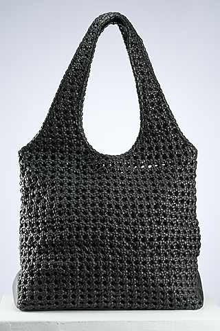 Black Italian Leather Handbag by PERONA Accessories