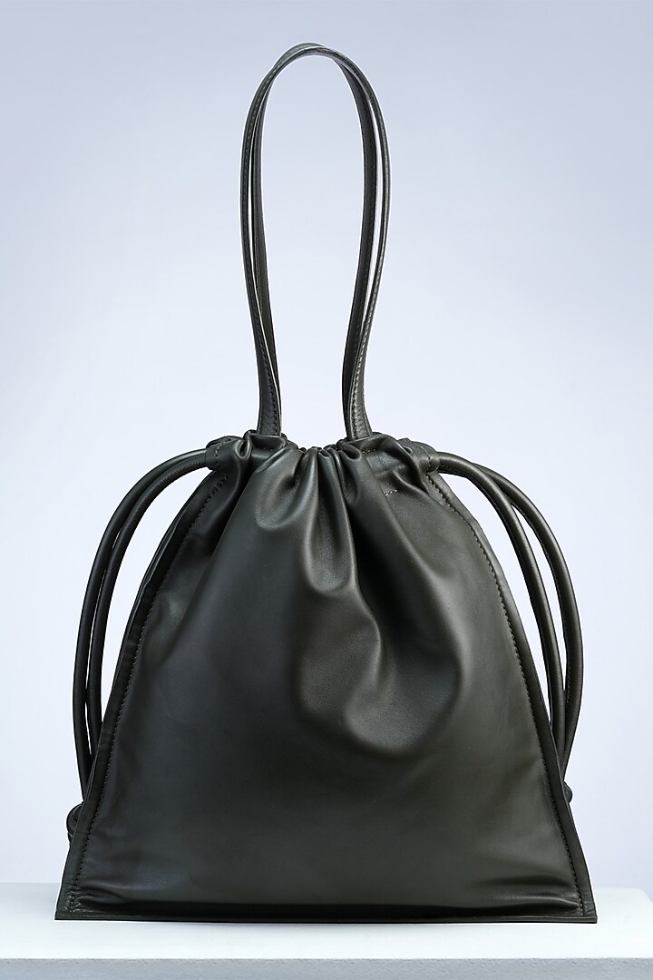Olive Premium Leather Slouchy Bag by PERONA Accessories at Pernia's Pop Up Shop