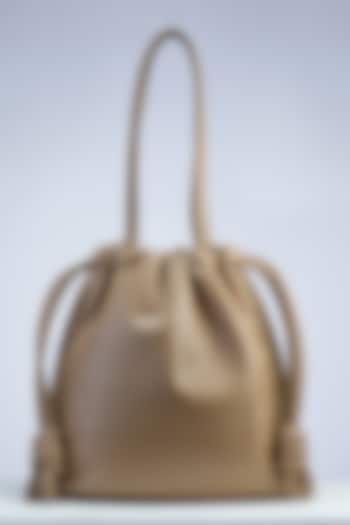 Light Brown Premium Leather Slouchy Bag by PERONA Accessories