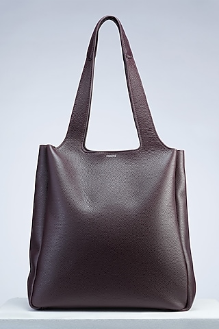 Red Italian Leather Tote Bag by PERONA Accessories