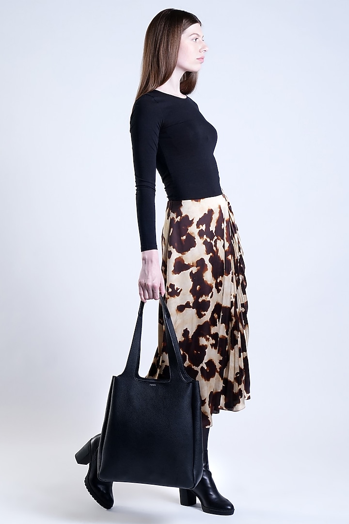 Black Italian Leather Tote Bag by PERONA Accessories at Pernia's Pop Up Shop