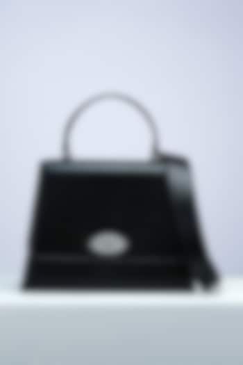 Black Italian Leather Crossbody Bag by PERONA Accessories