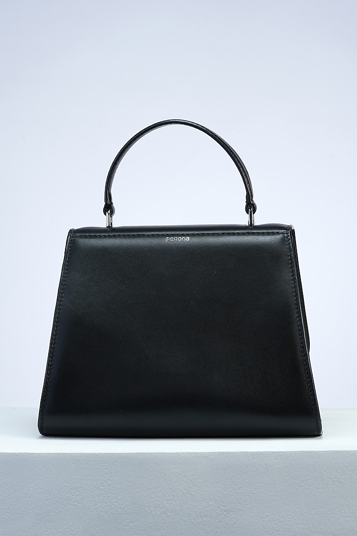 Black Italian Leather Crossbody Bag by PERONA Accessories at Pernia's Pop Up Shop