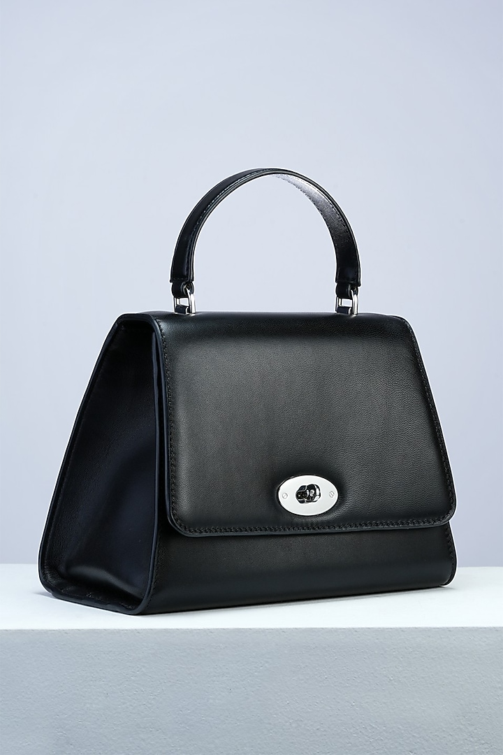 Black Italian Leather Crossbody Bag by PERONA Accessories at Pernia's Pop Up Shop
