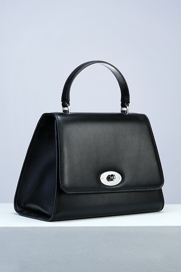 Black Italian Leather Crossbody Bag by PERONA Accessories at Pernia's Pop Up Shop