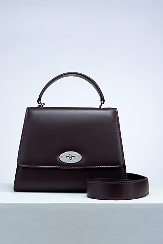Red Italian Leather Crossbody Bag by PERONA Accessories