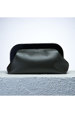 Olive Soft Leather Clutch by PERONA Accessories