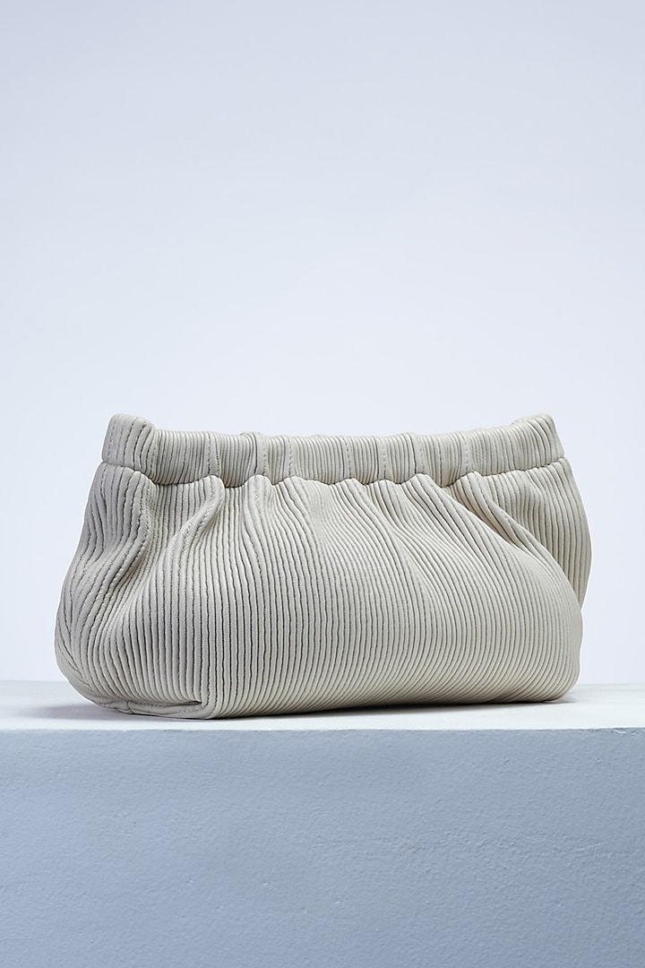 Beige Premium Leather Handbag by PERONA Accessories at Pernia's Pop Up Shop