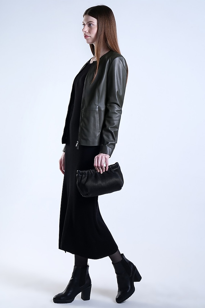 Black Premium Leather Handbag by PERONA Accessories at Pernia's Pop Up Shop