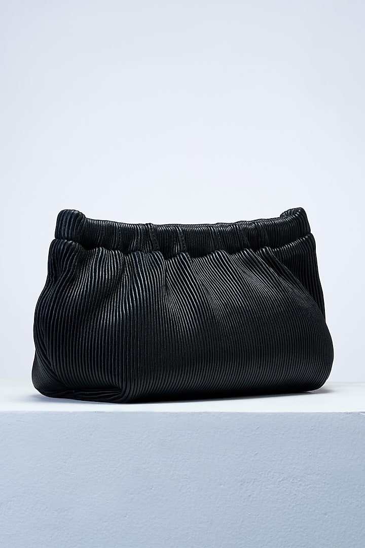 Black Premium Leather Handbag by PERONA Accessories at Pernia's Pop Up Shop