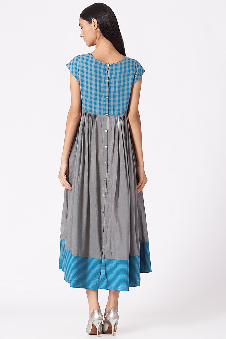 Grey Handwoven Cotton Silk Cocktail Dress by Pero at Pernia's Pop Up Shop