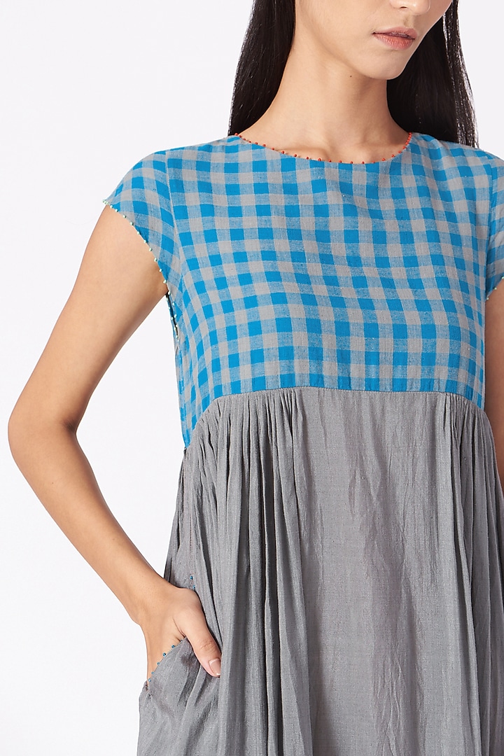 Grey Handwoven Cotton Silk Cocktail Dress by Pero at Pernia's Pop Up Shop