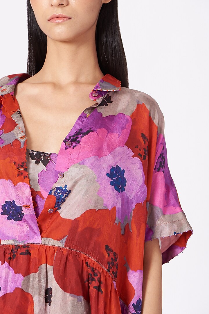 Multi-Colored Floral Printed Cocktail Dress by Pero at Pernia's Pop Up Shop