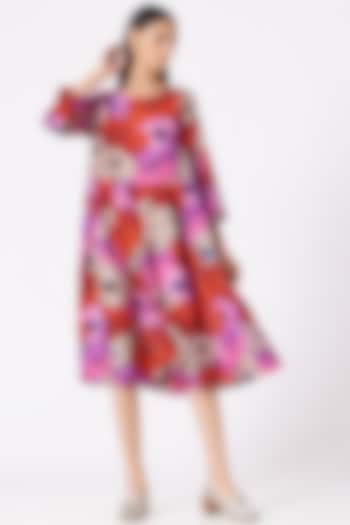 Multi-Colored Printed Handwoven Dress by Pero