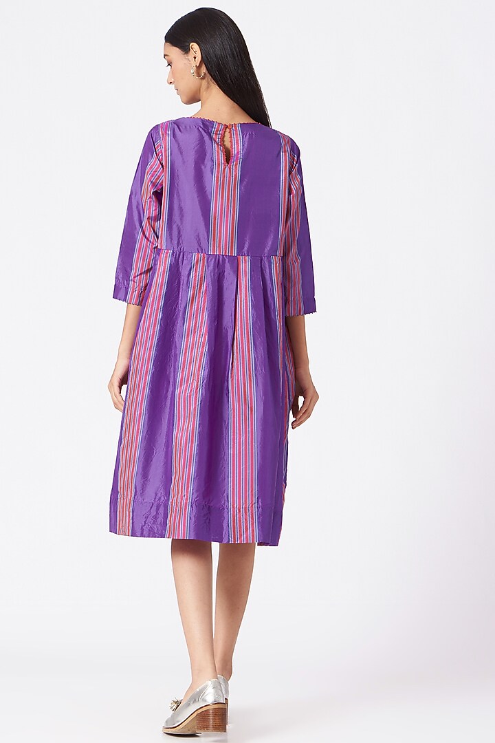 Purple Striped Cocktail Dress by Pero at Pernia's Pop Up Shop