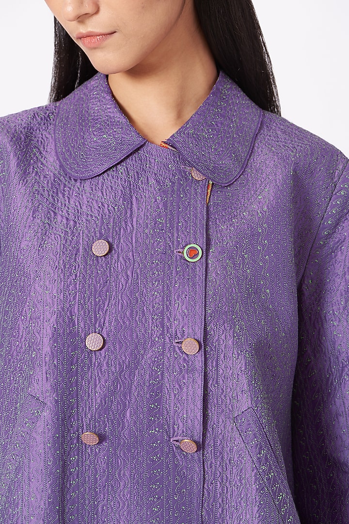 Purple Handwoven Jacket by Pero at Pernia's Pop Up Shop