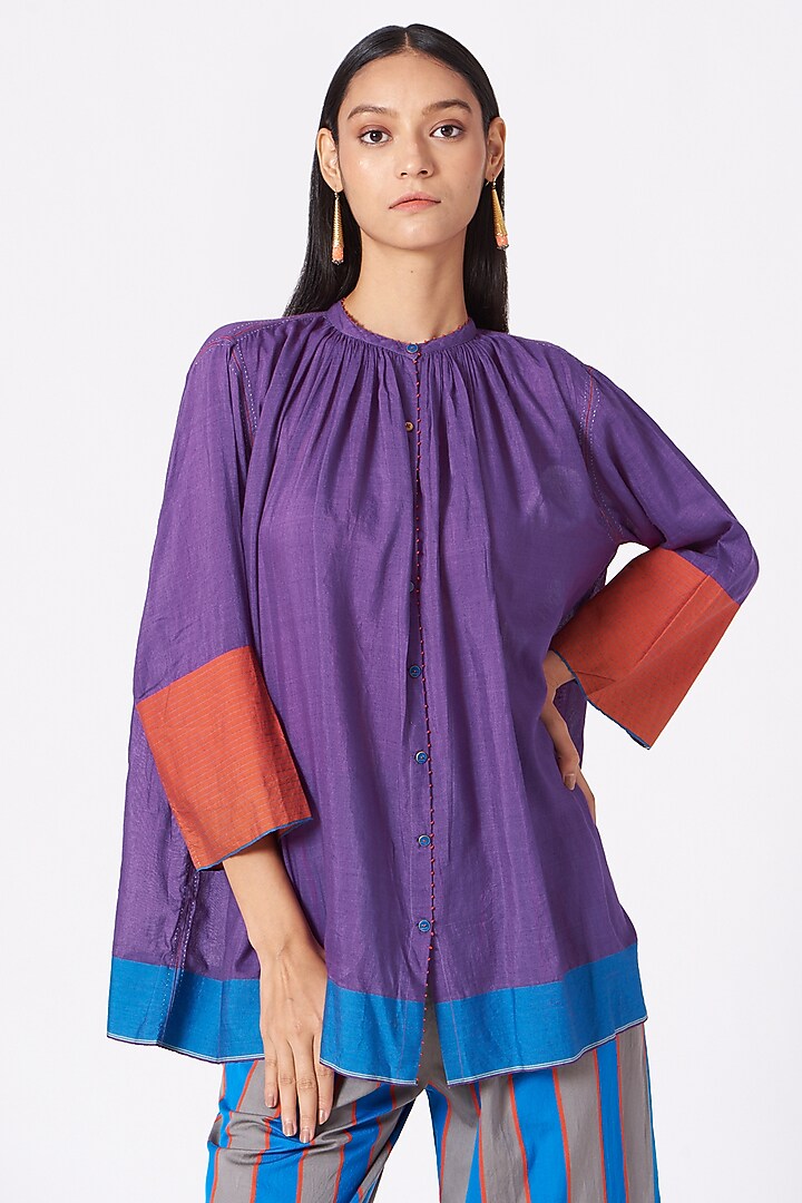 Purple Handwoven Shirt by Pero at Pernia's Pop Up Shop