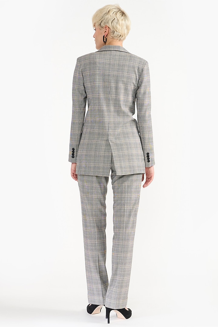Multi-Colored Premium Japanese Herringbone Rayon Blend Trousers by PERONA at Pernia's Pop Up Shop