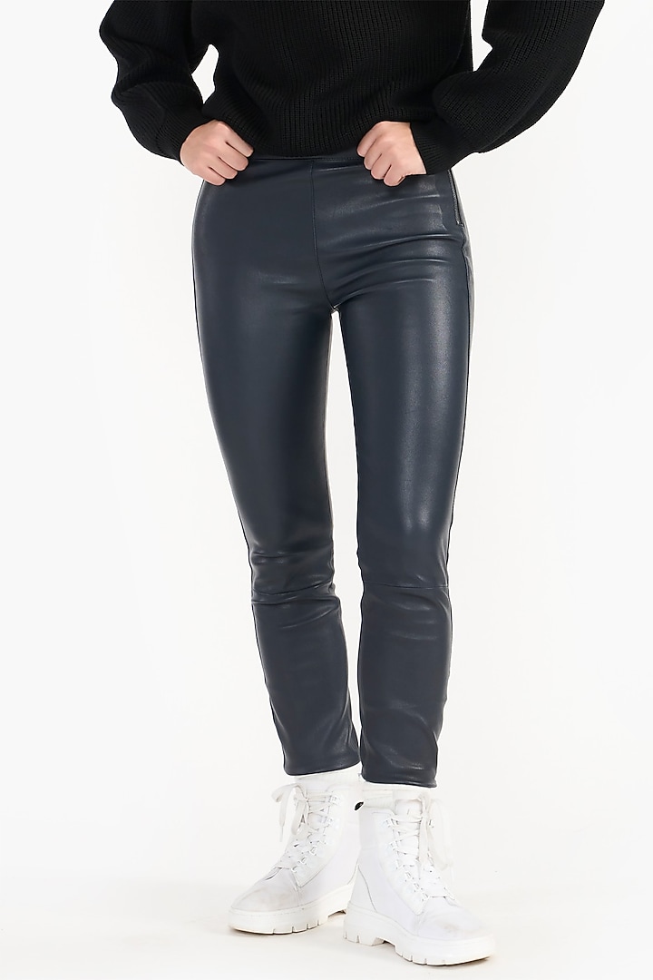 Black Supple Italian Leather Pants by PERONA at Pernia's Pop Up Shop