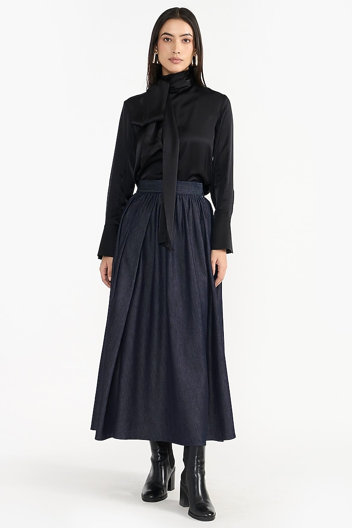 Black Rayon & Premium Italian Fabric Top by PERONA at Pernia's Pop Up Shop