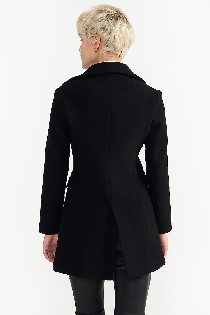 Black Woolen Coat by PERONA at Pernia's Pop Up Shop
