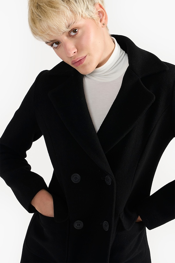 Black Woolen Coat by PERONA at Pernia's Pop Up Shop