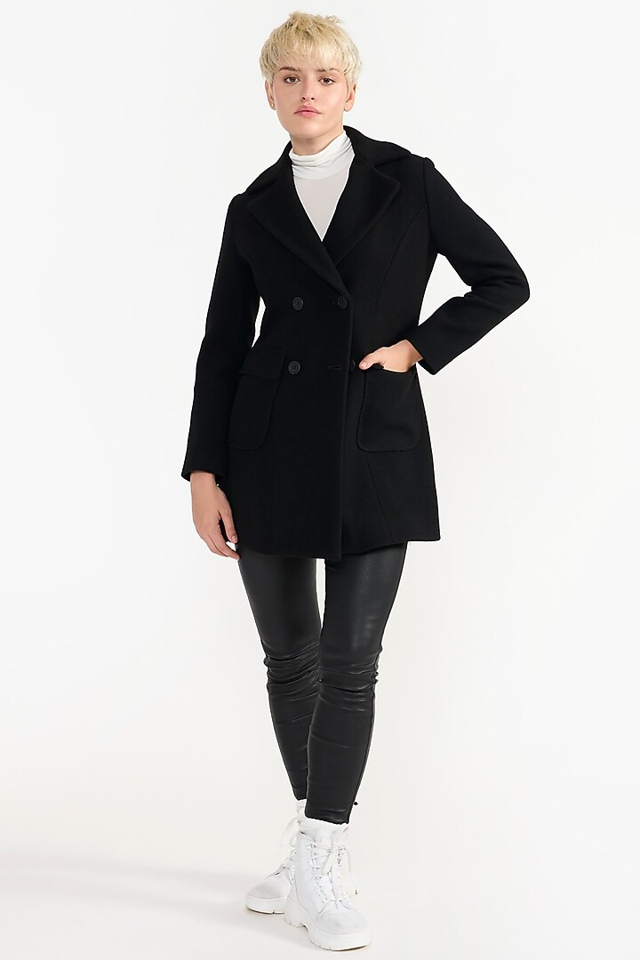 Black Woolen Coat by PERONA at Pernia's Pop Up Shop