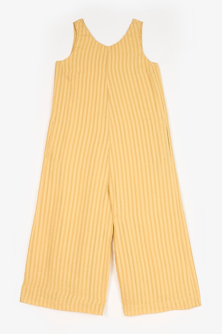 Yellow Viscose & Seersucker Jumpsuit by PERONA at Pernia's Pop Up Shop