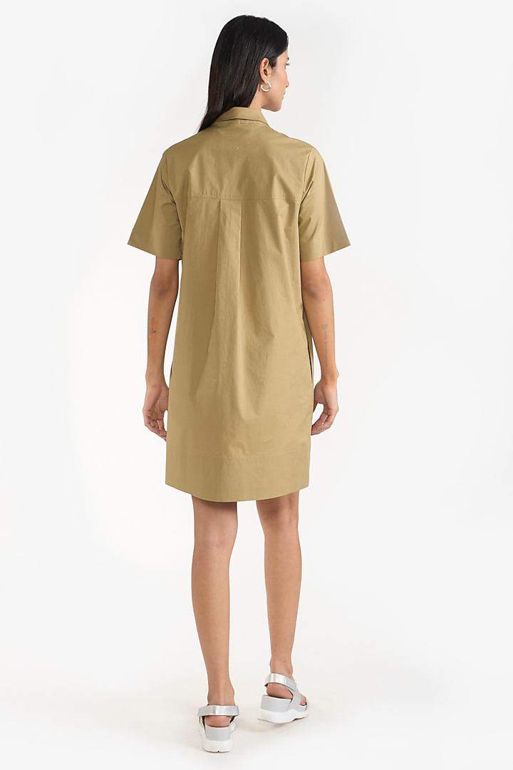 Green Cotton & Elastane Mini Summer Dress by PERONA at Pernia's Pop Up Shop