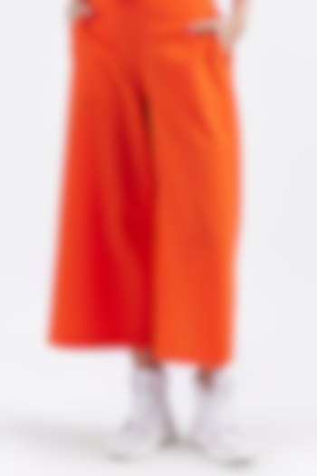 Cadmium Orange Cotton Poplin Culottes by PERONA