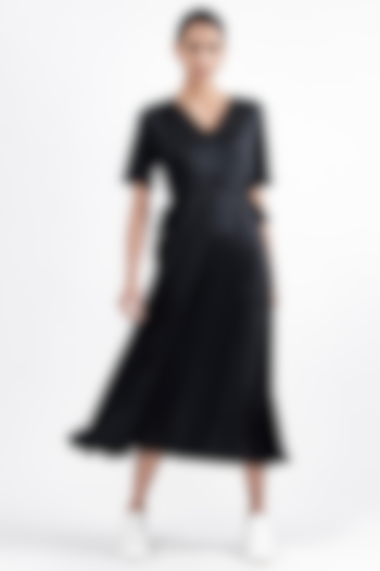 Black Acetate Midi Dress by PERONA