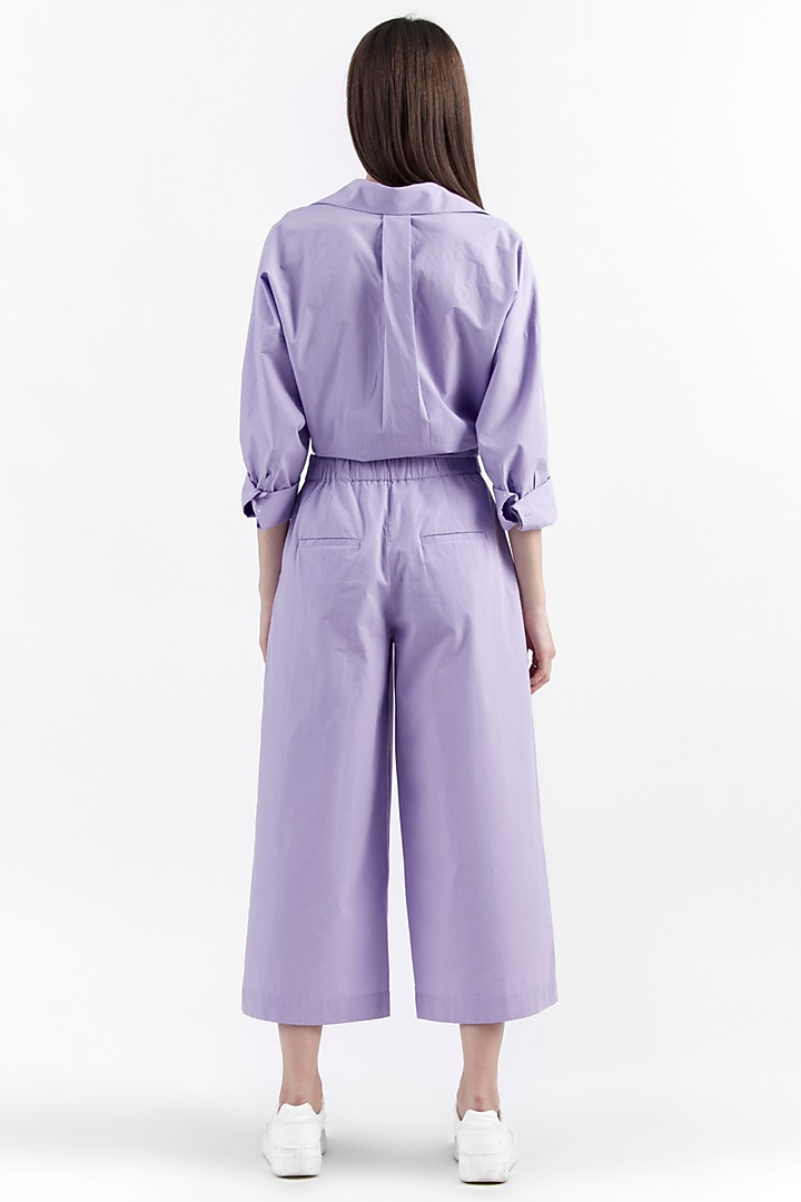 Lavender Cotton Poplin Culottes by PERONA at Pernia's Pop Up Shop