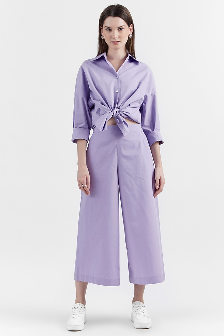 Lavender Cotton Poplin Culottes by PERONA at Pernia's Pop Up Shop
