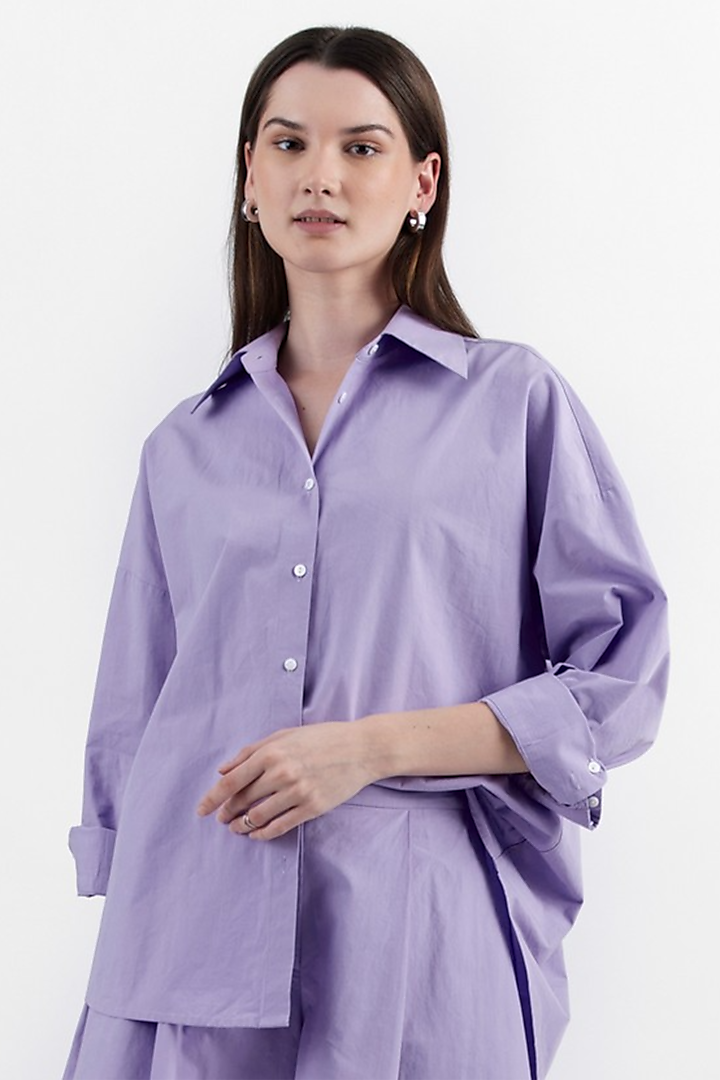 Lavender Cotton Poplin Shirt by PERONA