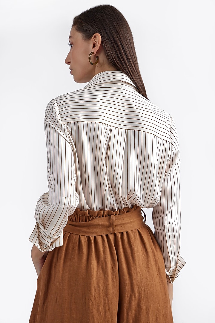 White Terylene Printed Shirt by PERONA at Pernia's Pop Up Shop