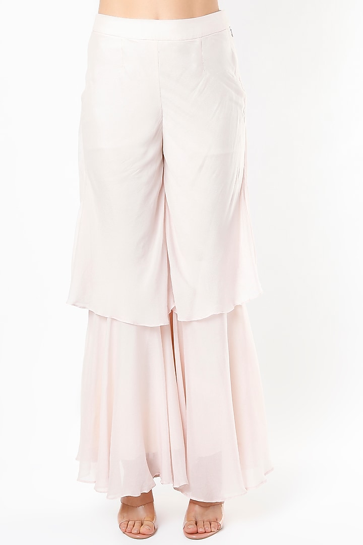 Crystal Pink Gharara Set With Jacket by Pesha at Pernia's Pop Up Shop