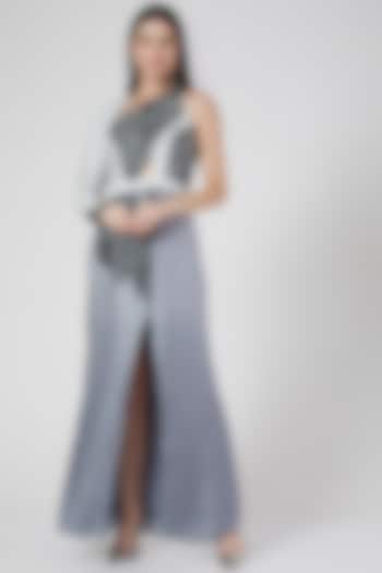  Grey Embellished A-Line Gown  by Pesha
