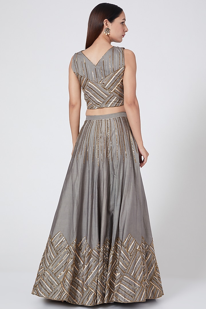  Teal Green Embroidered Wedding Lehenga Set  by Pesha at Pernia's Pop Up Shop
