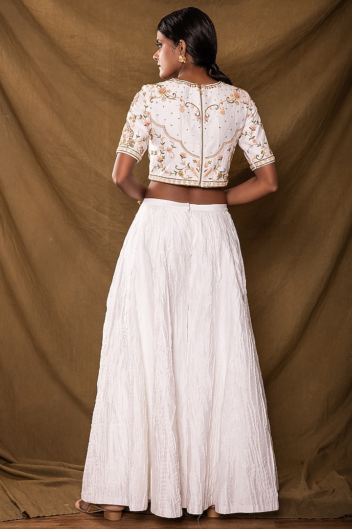Ivory Hand Embroidered Co-Ord Set by Pesha at Pernia's Pop Up Shop