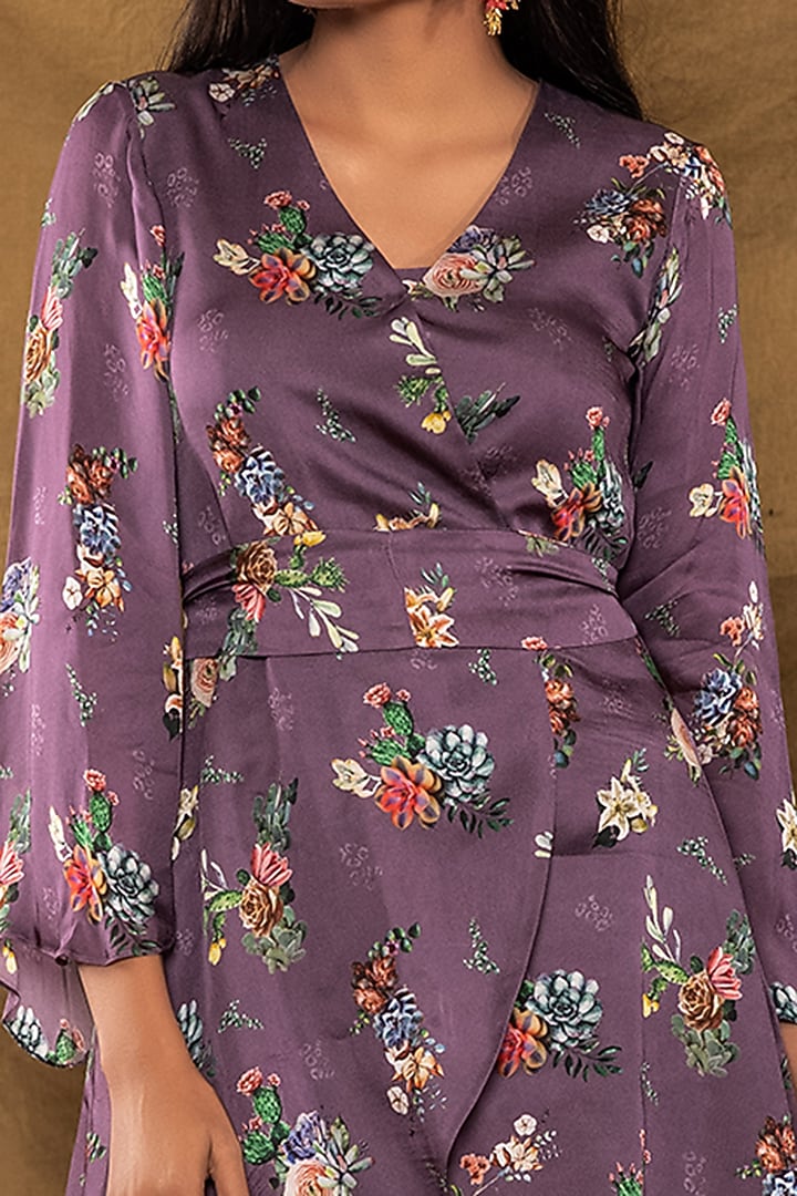 Dull Purple Embroidered Jacket Set by Pesha at Pernia's Pop Up Shop
