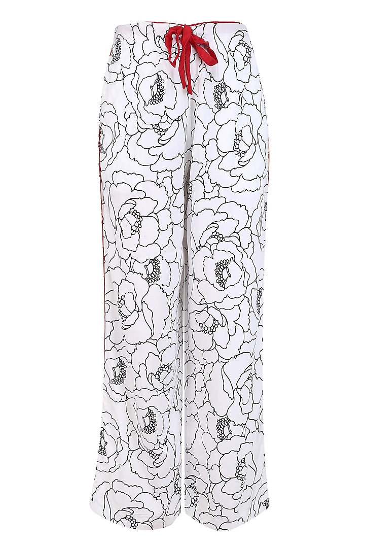 White and black bold flower monochrome printed nightsuit set available only at Pernia's Pop Up Shop.