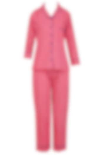 Pink geometric pattern nightsuit set available only at Pernia's Pop Up Shop.